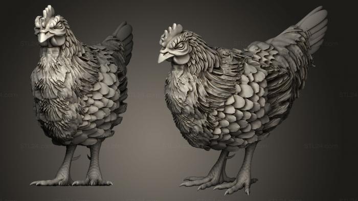 Статуэтки птицы (Курица, STKB_0034) 3D модель для ЧПУ станка
